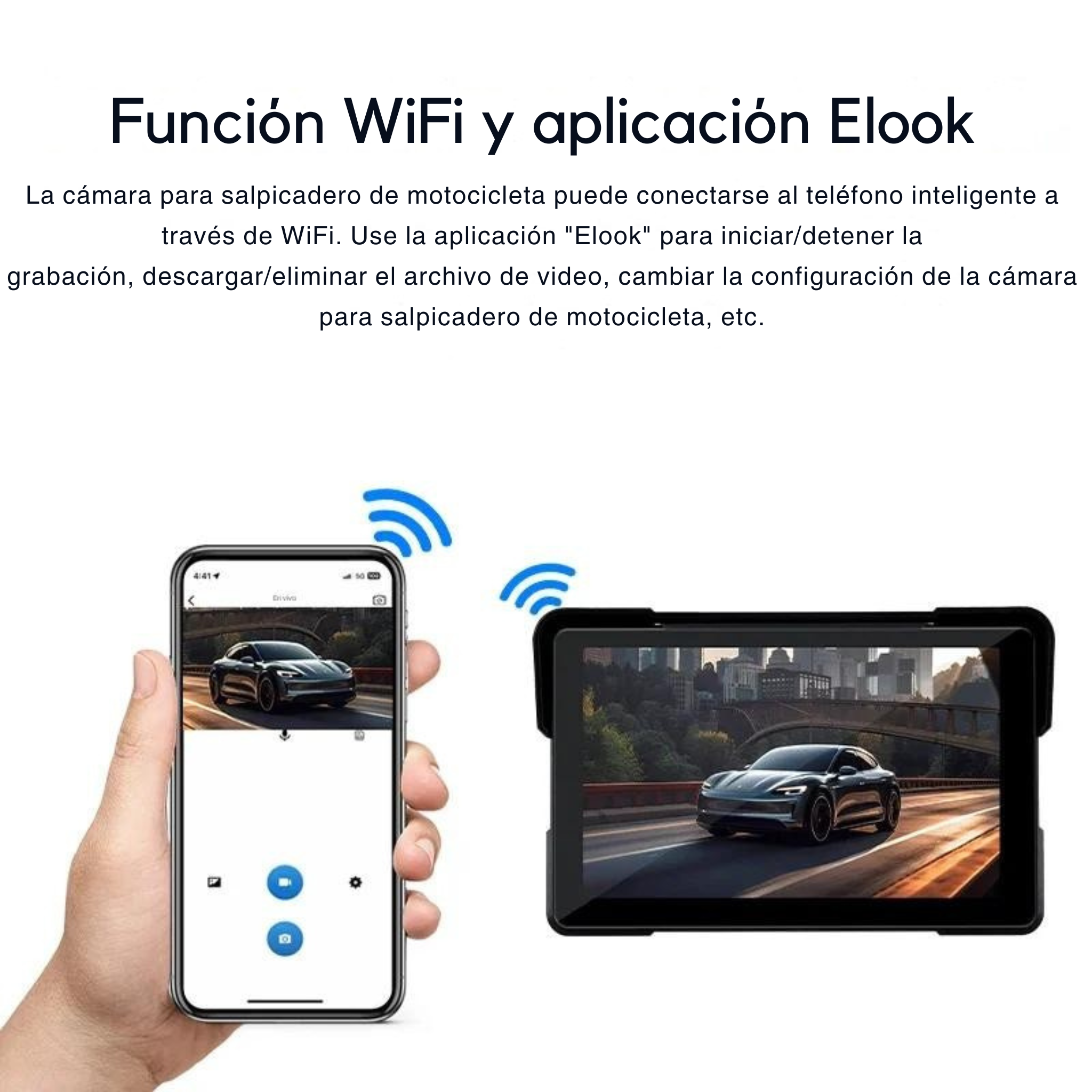 Pantalla CarPlay y Android Auto para Moto — Táctil IP67 Wireless Universal-ConnectDrive