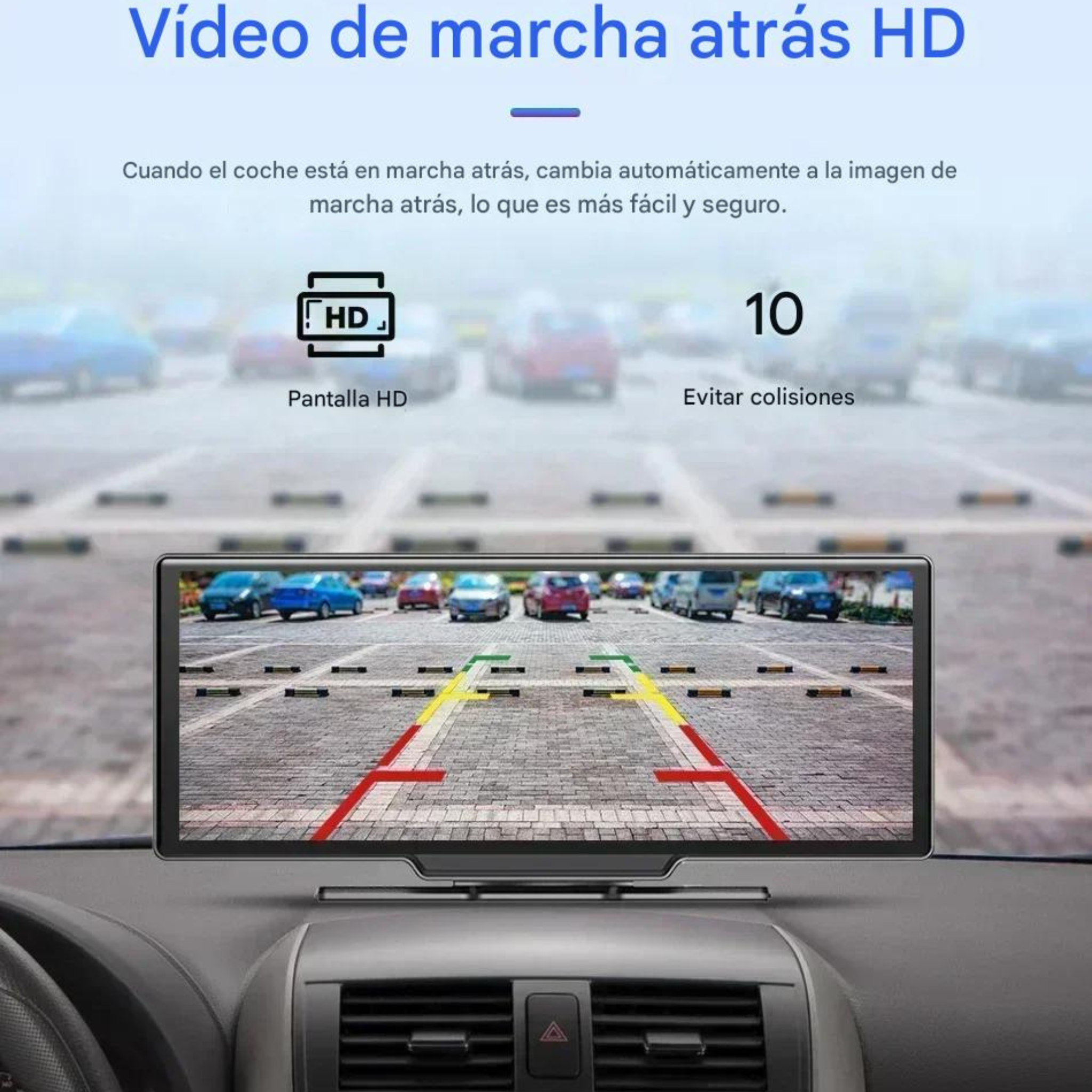 Pantalla CarPlay Android Auto 10,26" Coche con Dashcam 4K Wireless Bluetooth 5.0