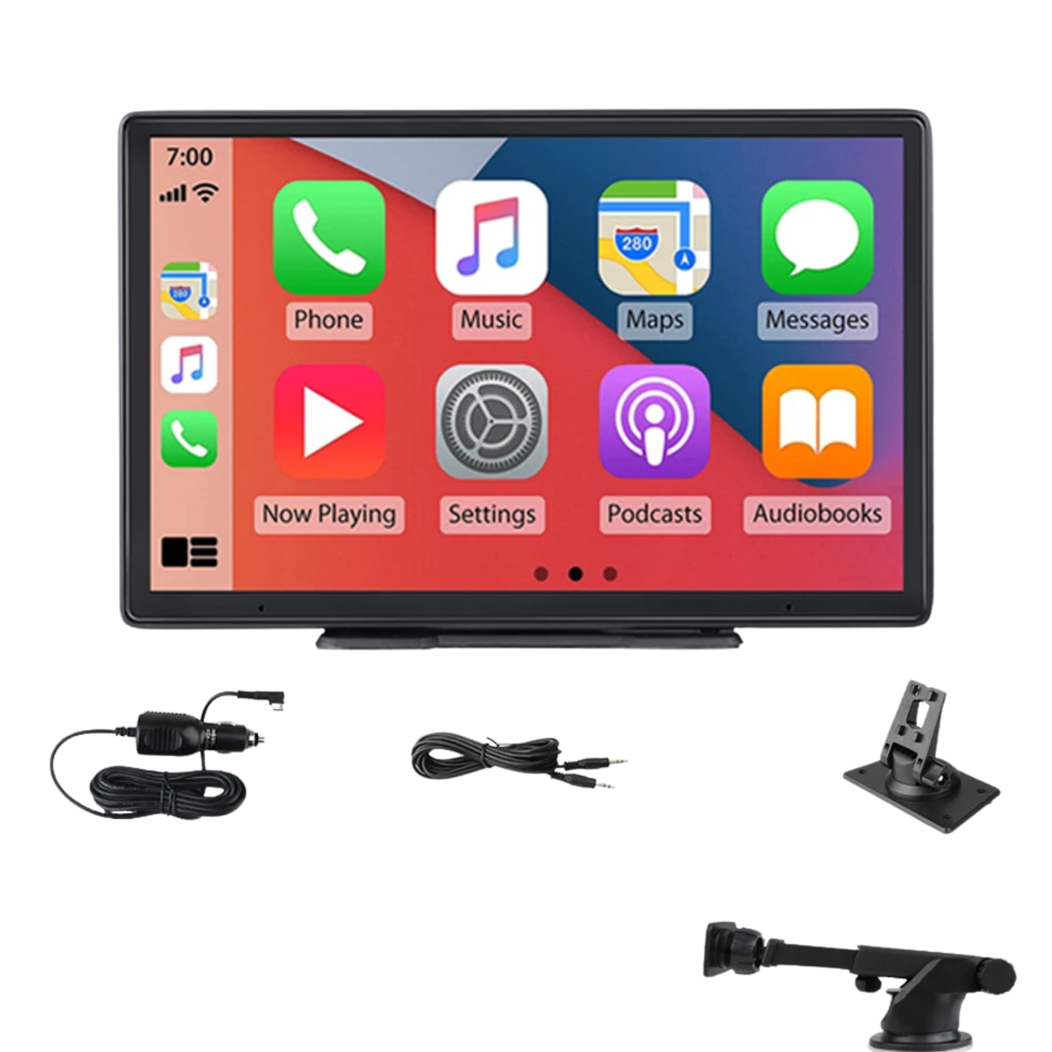 ConnectDrive Pantalla Táctil Coche 7" 10" CarPlay Android Auto Wireless Doble Bluetooth 360° Ajustable Imagen principal del producto