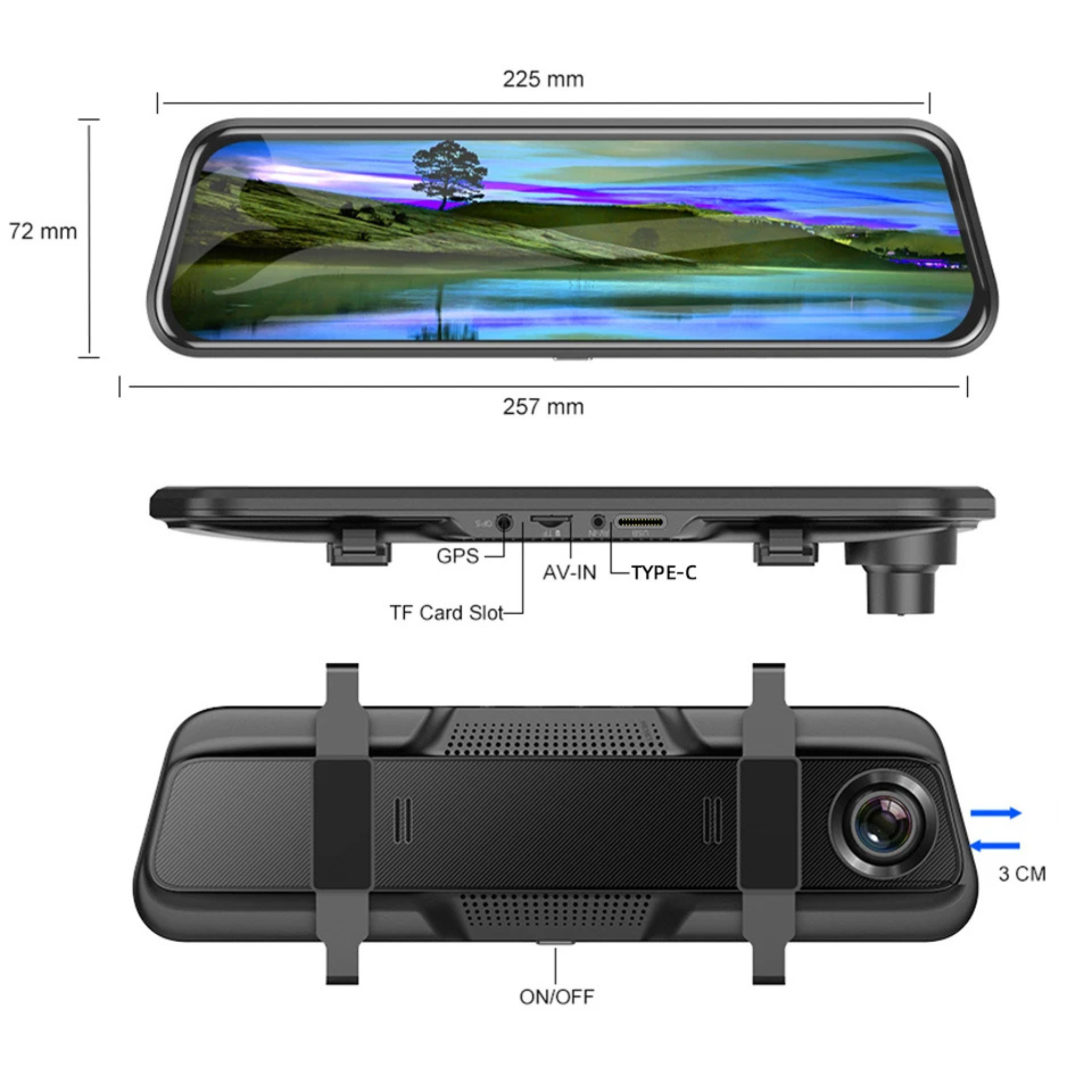 Espejo Retrovisor CarPlay y Android Auto Wireless — Pantalla Táctil 10" 4K con Dashcam ConnectDrive
