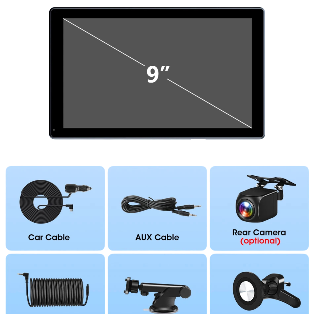 ConnectDrive Pantalla Táctil Coche 7 8 9 Pulgadas CarPlay Android Auto Inalámbrico Bluetooth 5.0 Montaje Magnético 360°