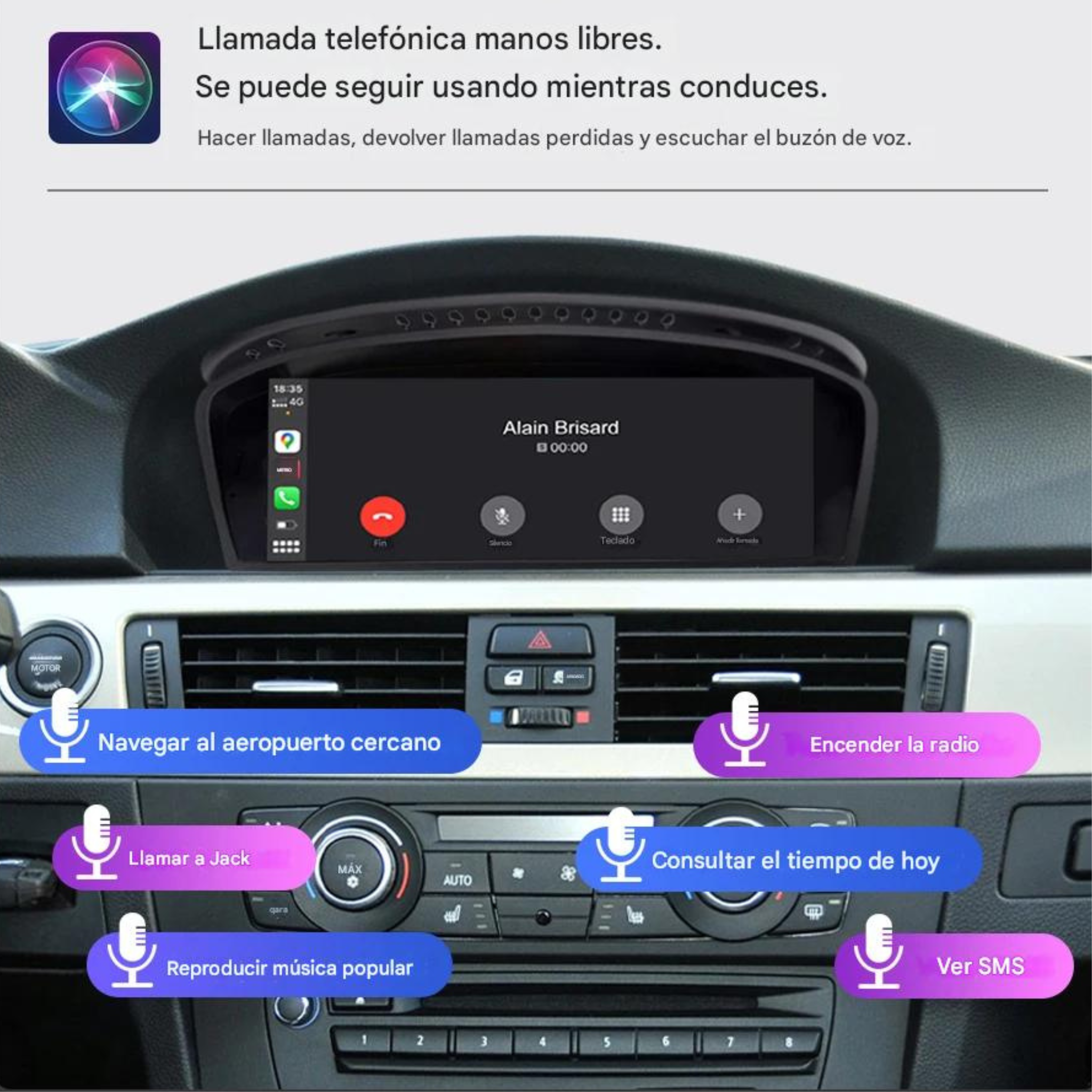 ConnectDrive Pantalla CarPlay y Android Auto BMW Serie 3 E90 — 8,8" HD Wireless CCC CIC
