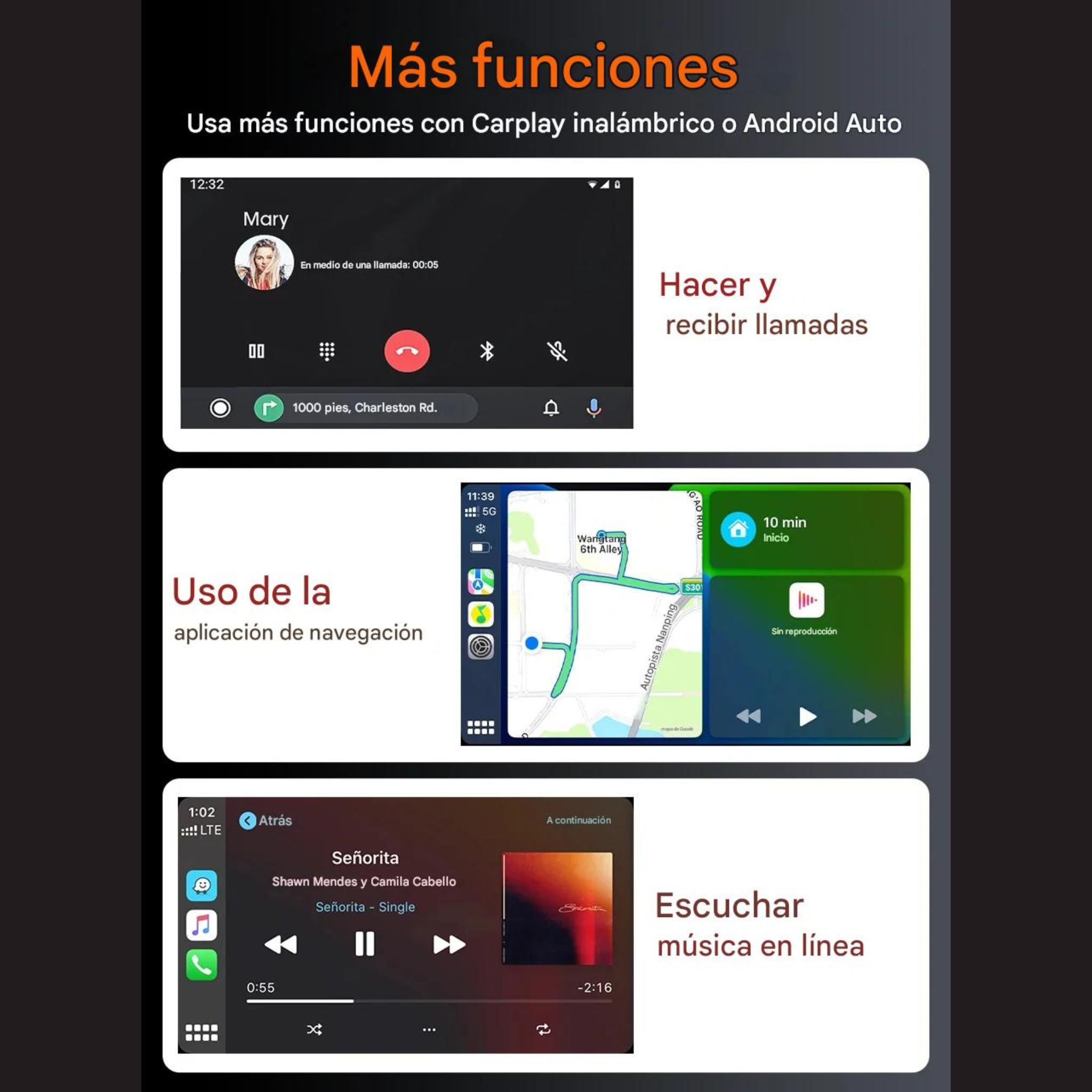 Pantalla CarPlay y Android Auto para Moto — Táctil IP67 Wireless Universal-ConnectDrive