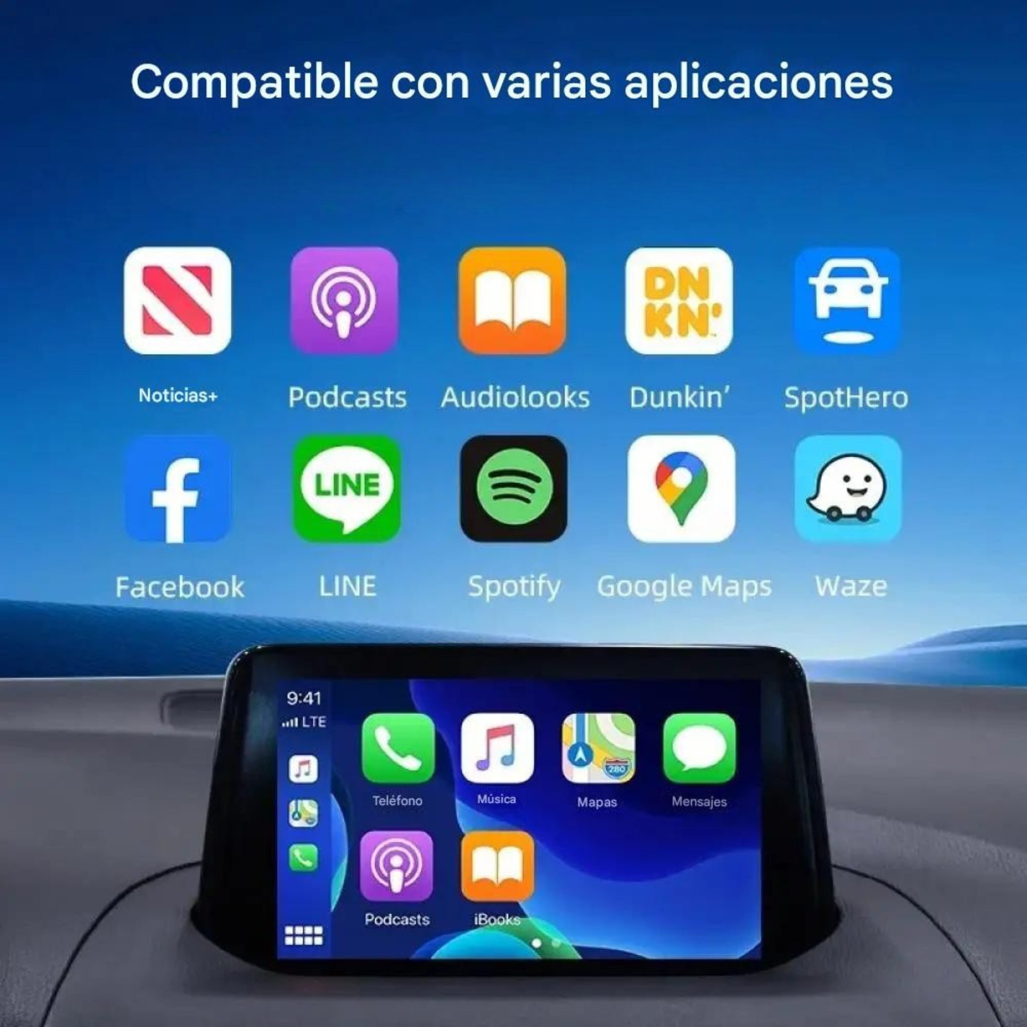 ConnectDrive Adaptador Inalámbrico 2 en 1 CarPlay y Android Auto Wireless Bluetooth 5.0 USB Imagen secundaria del producto