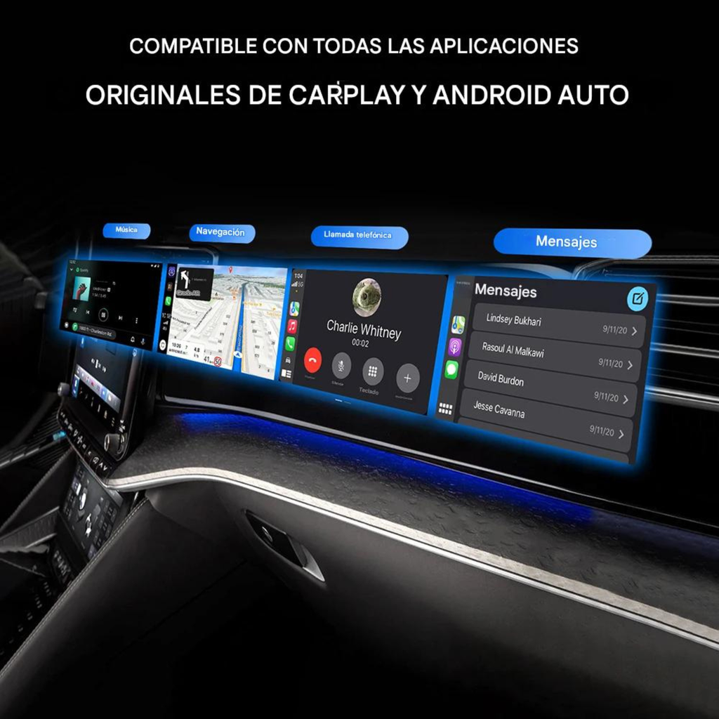 ConnectDrive Adaptador Inalámbrico 2 en 1 CarPlay y Android Auto Wireless Bluetooth 5.0 USB