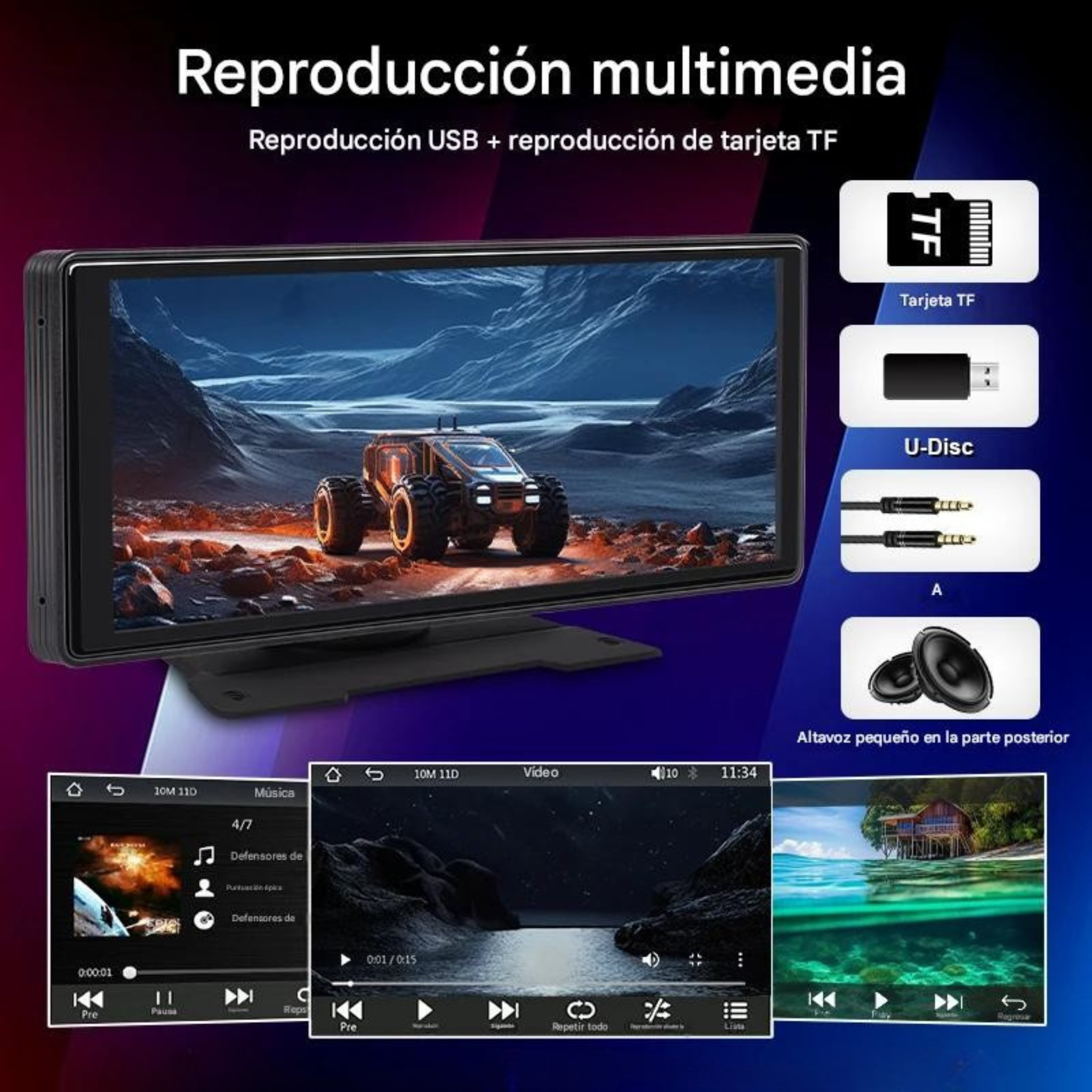 ConnectDrive Pantalla Coche 10.26" CarPlay Android Auto Inalámbrico Bluetooth Mirror Link USB AUX Imagen secundaria del producto
