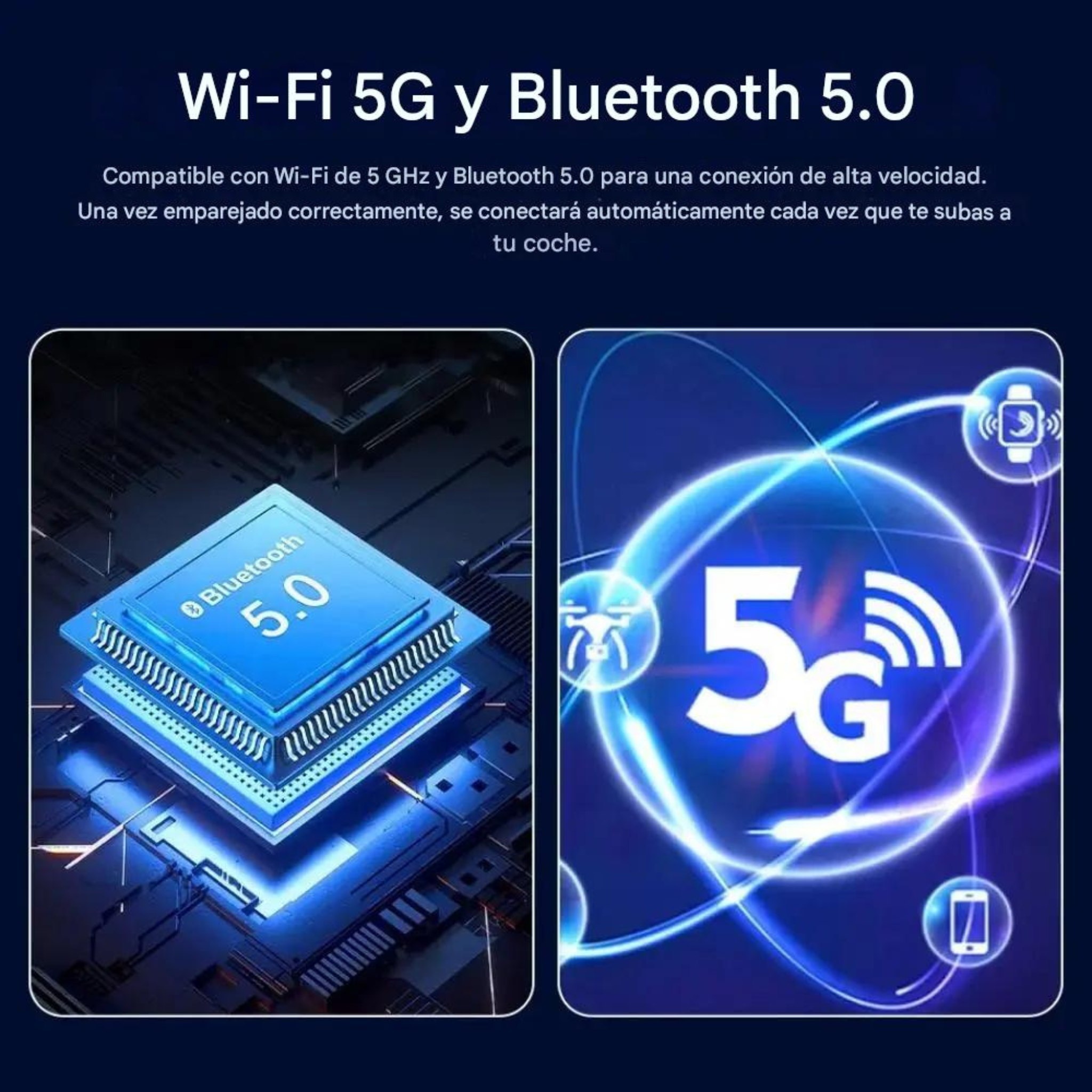 Bluetooth 5.0 + WiFi 5G