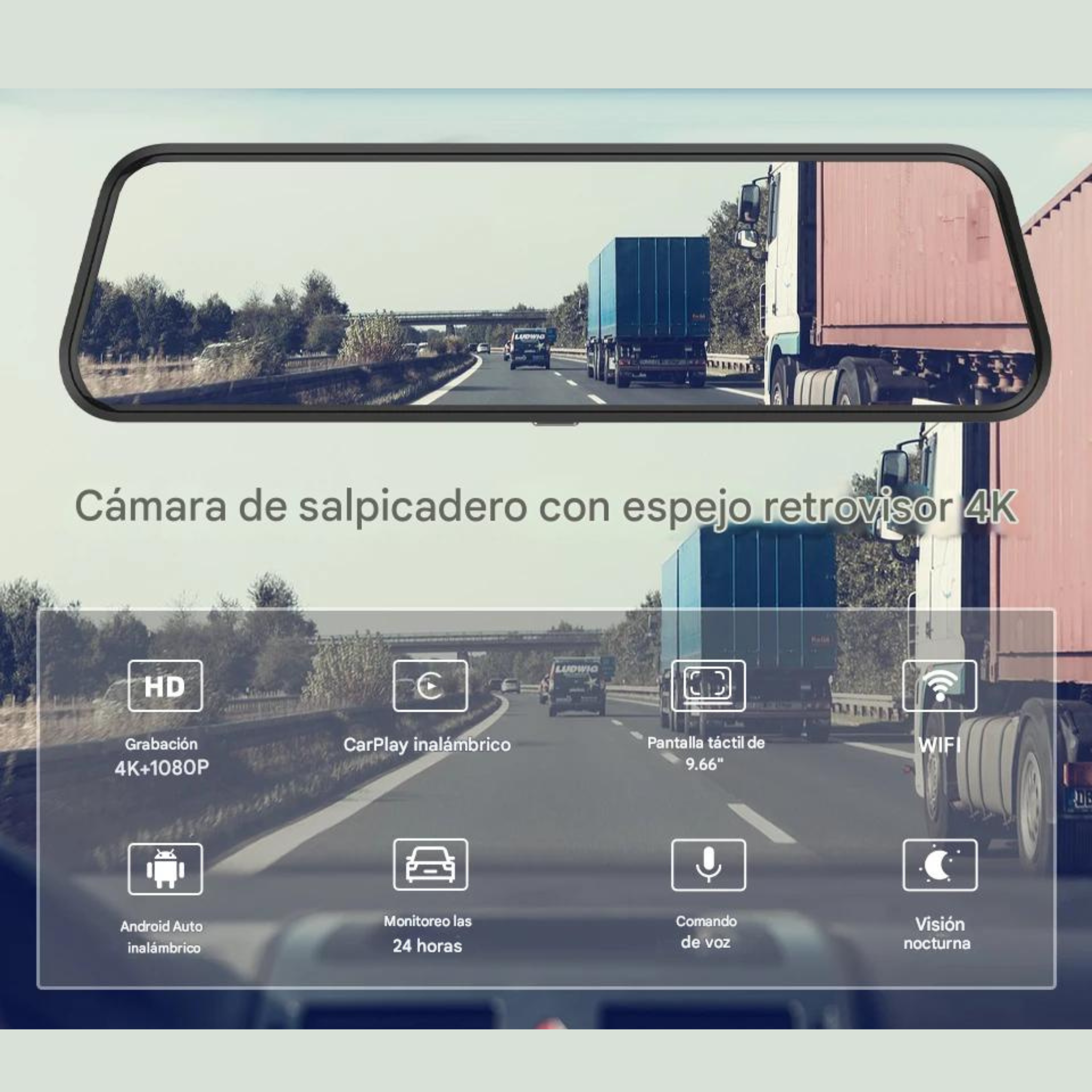 Dashcam 4K frontal con sensor Sony — grabación de alta resolución
