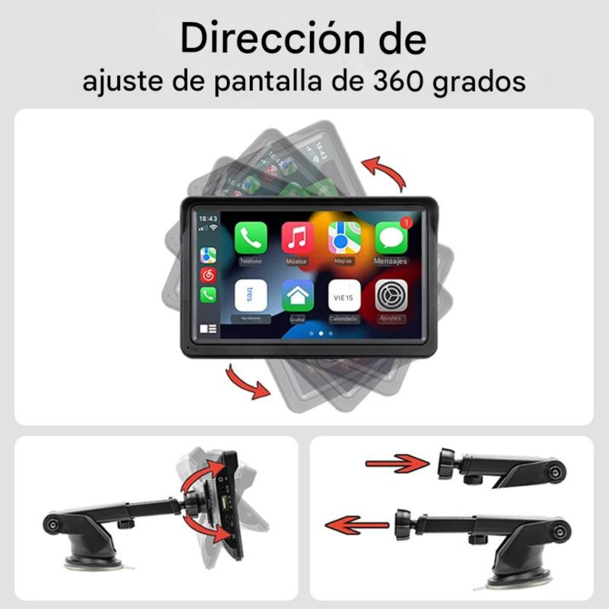 Instalación ventosa sin modificar vehículo plug play parabrisas salpicadero mechero autorradio herramientas 360 grados transferir