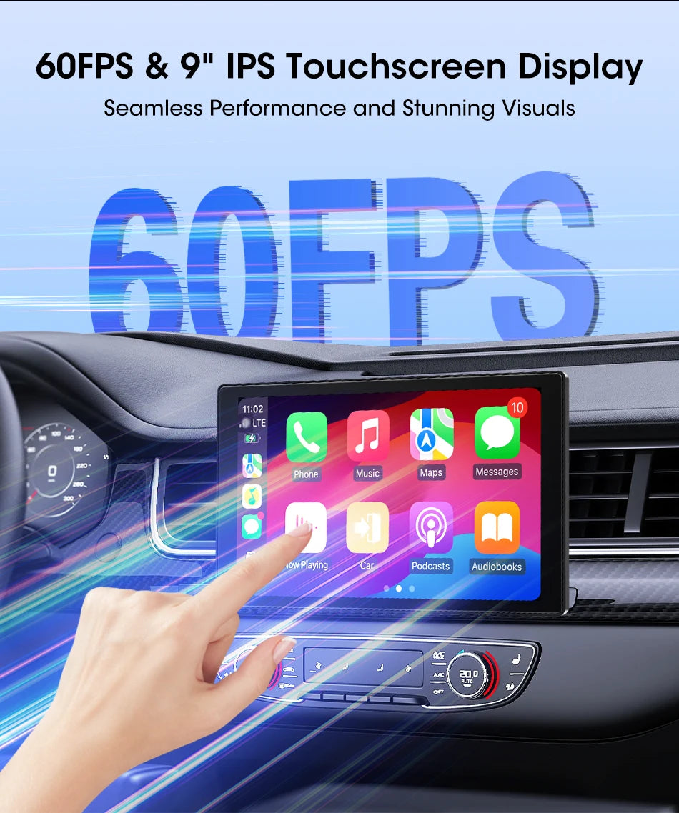 ConnectDrive Pantalla Táctil Coche 7 8 9 Pulgadas CarPlay Android Auto Inalámbrico Bluetooth 5.0 Montaje Magnético 360°